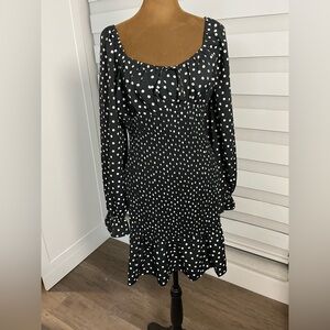 Express Polka Dot smocked dress size Medium